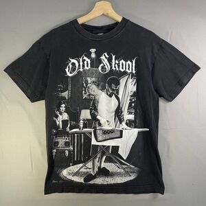 Y2K DGA David Gonzales Old Skool T Shirt Mens Medium Black Skate Graphic Tee